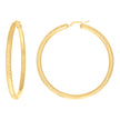 10Kt Yellow Gold Womens Round Tube Diamond-cut Patterned Fancy Hoop Earrings 4mm-63 - SLV-133850