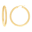 14Kt Yellow Gold Womens Round Tube Diamond-cut Patterned Fancy Hoop Earrings 4mm-50 - SLV-133866