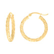 10Kt Yellow Gold Womens Diamond-cut Spotted Patterned Fancy Hoop Earrings 3mm-25