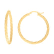 10Kt Yellow Gold Womens Diamond-cut Spotted Patterned Fancy Hoop Earrings 3mm-38 - SLV-133923