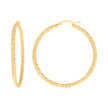10Kt Yellow Gold Womens Diamond-cut Spotted Patterned Fancy Hoop Earrings 3mm-50 - SLV-133924
