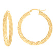 10Kt Yellow Gold Womens Diamond-cut Spotted Patterned Fancy Hoop Earrings 4mm-38 - SLV-133930