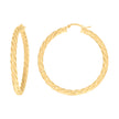 10Kt Yellow Gold Womens Diamond-cut Spotted Patterned Fancy Hoop Earrings 4mm-50 - SLV-133931