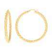 10Kt Yellow Gold Womens Diamond-cut Spotted Patterned Fancy Hoop Earrings 4mm-57 - SLV-133932