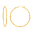 14Kt Yellow Gold Womens Diamond-cut Spotted Patterned Fancy Hoop Earrings 3mm-50 - SLV-133943