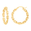 10kt Yellow Gold Womens Diamond-cut Twisted Hoop Earrings 4mm-38