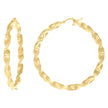 14kt Yellow Gold Womens Flat Twisted Tube Hoop Earrings 