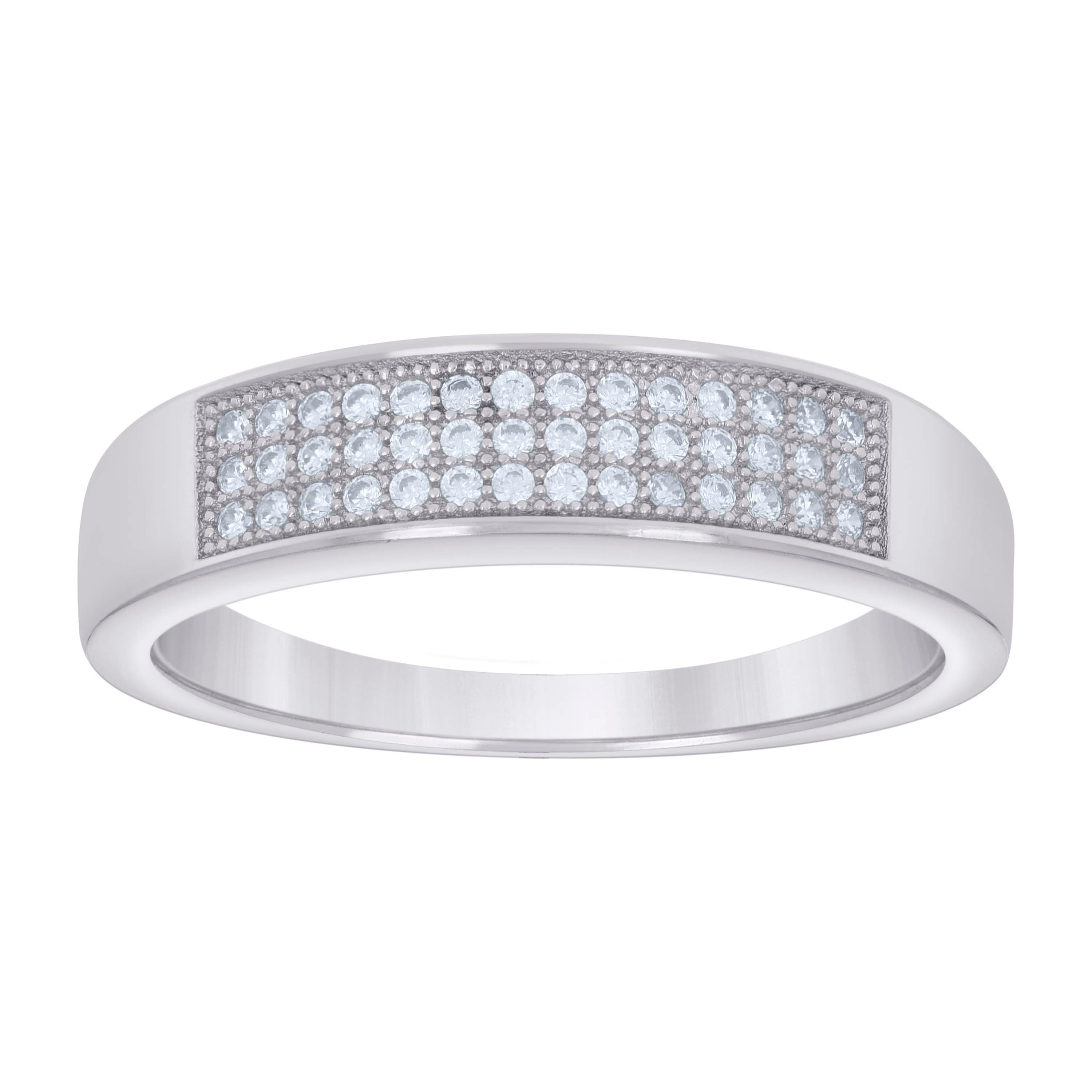 925 Sterling Silver Mens 0.30ct Moissanite Fashion Wedding Band Ring Size 9 - SLV-134323