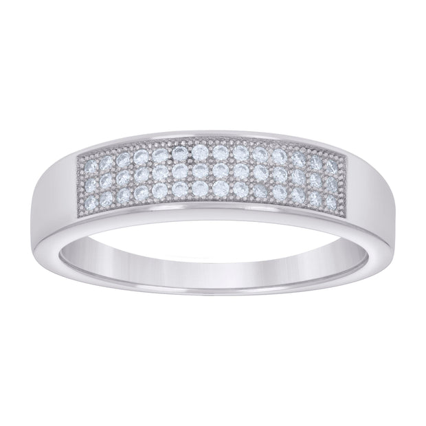 925 Sterling Silver Mens 0.30ct Moissanite Fashion Wedding Band Ring Size 9 - SLV-134323