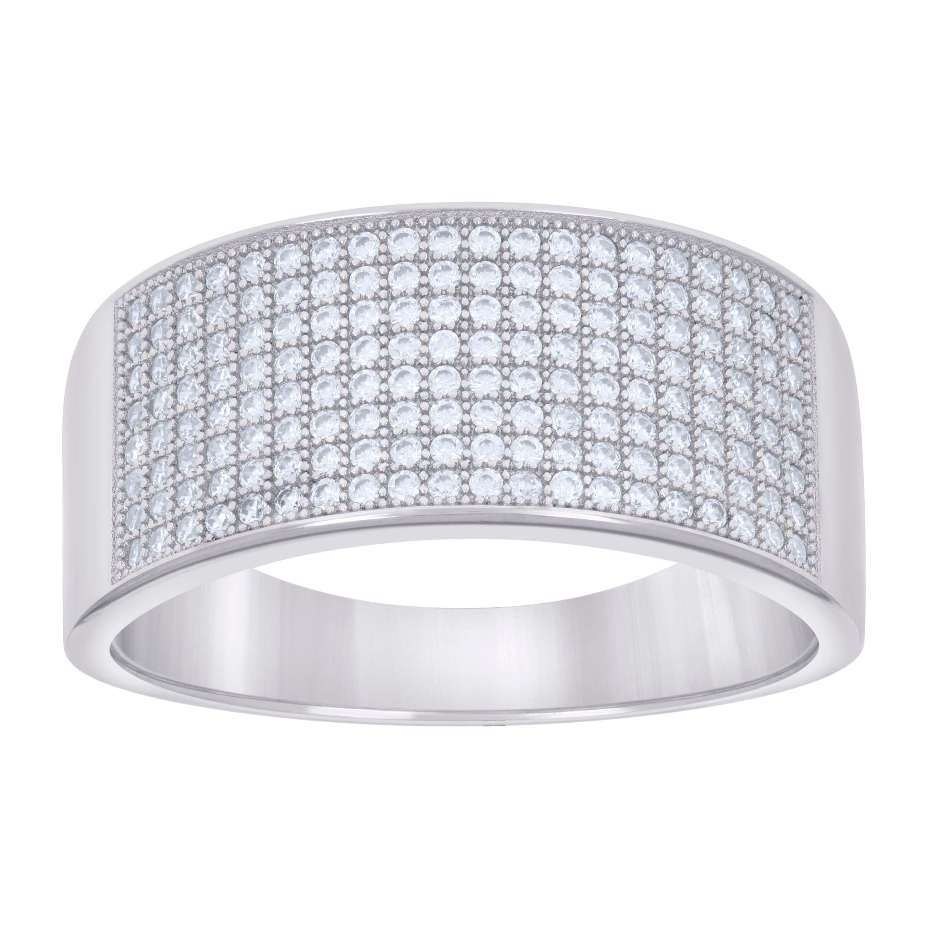 925 Sterling Silver Mens 1.12ct Moissanite Fashion Wedding Band Ring Size 11 - SLV-134374