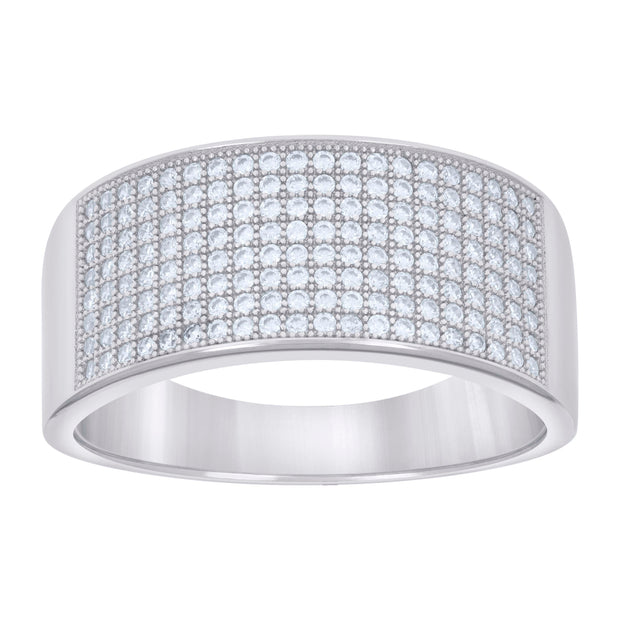 925 Sterling Silver Mens 1.12ct Moissanite Fashion Wedding Band Ring Size 7 - SLV-134370