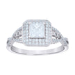 925 Sterling Silver Womens Princess-cut Round 1.31ct Moissanite Fashion Engagement Ring Size 8 - SLV-134387