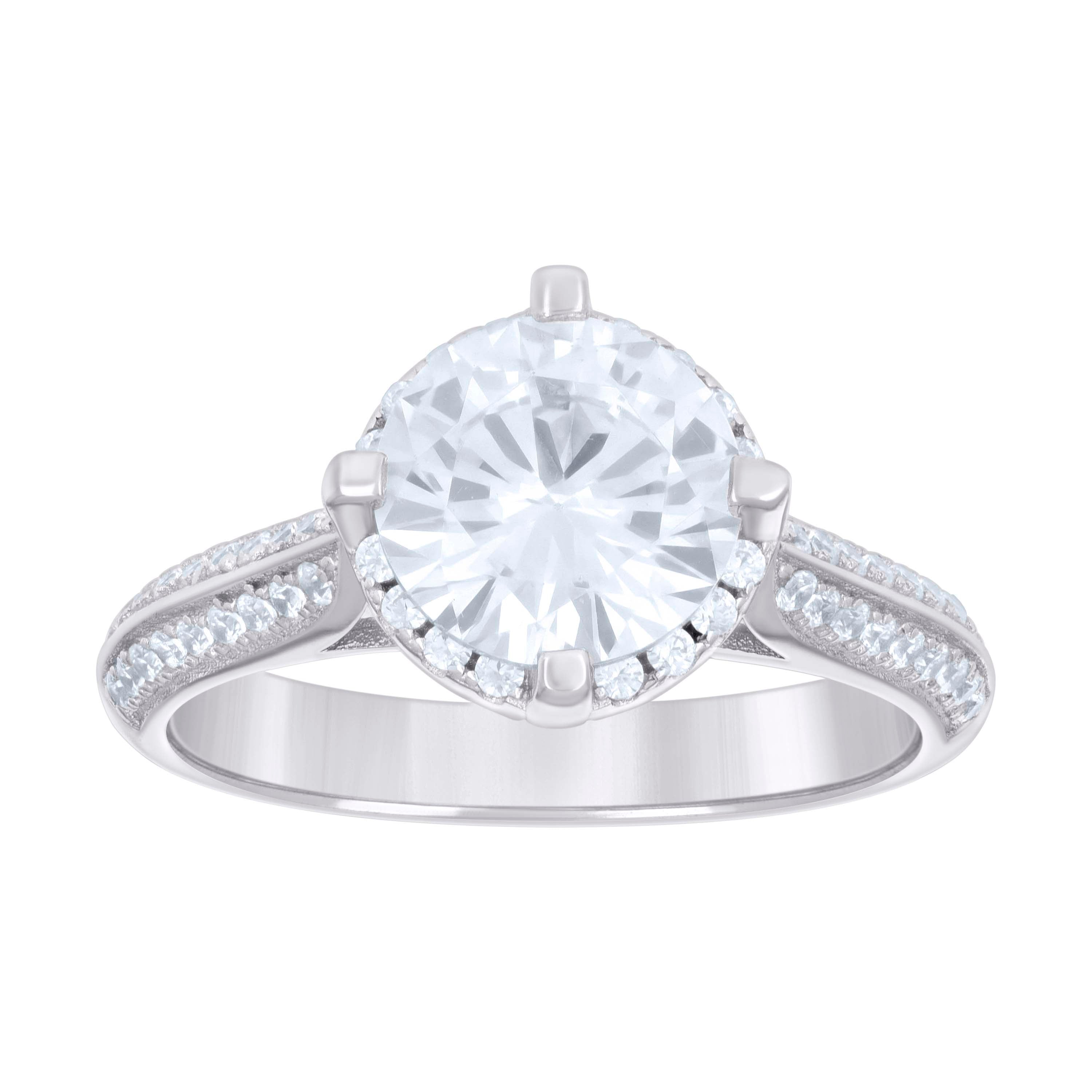 925 Sterling Silver Womens 1.71ct Moissanite Engagement Ring 7 - SLV-134401