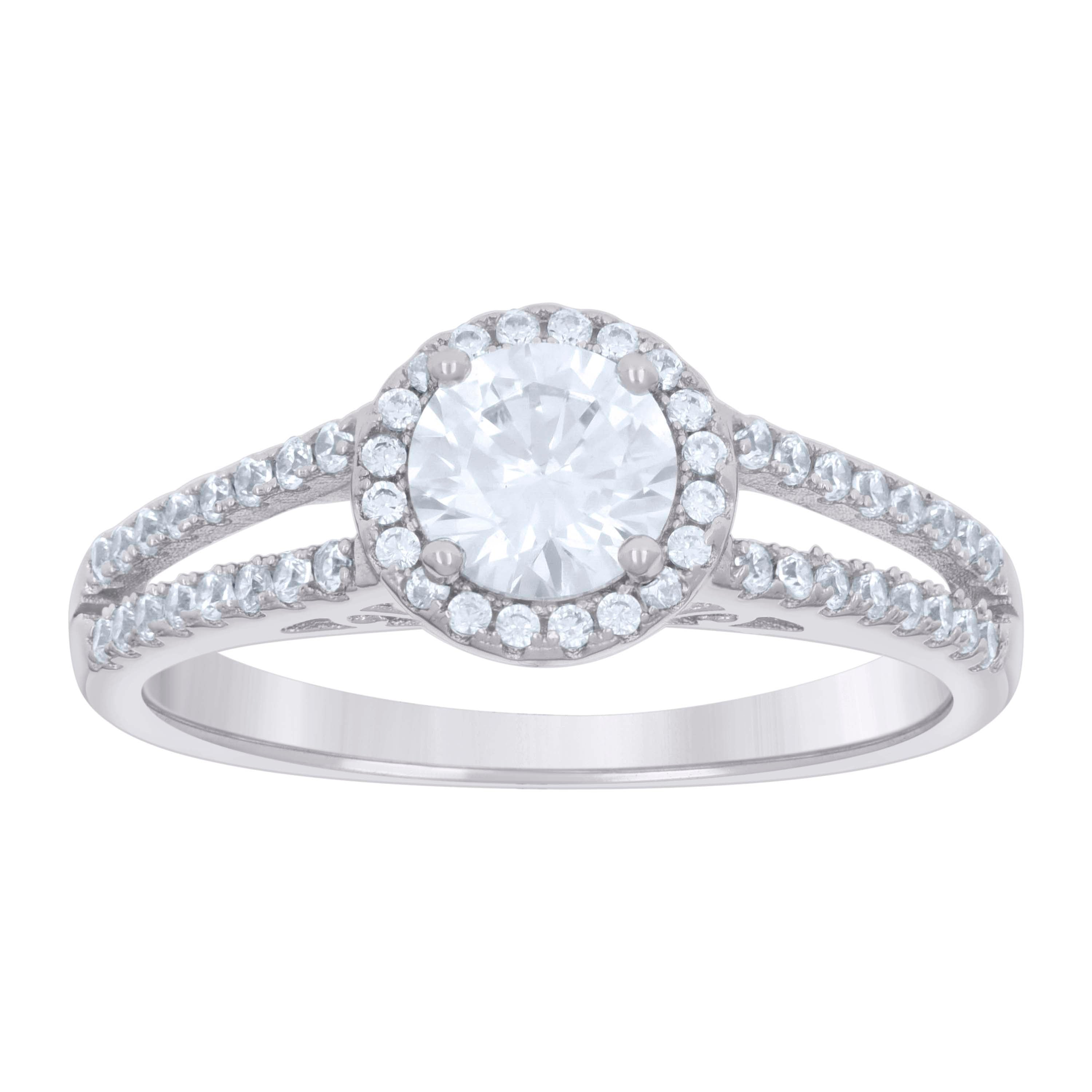 925 Sterling Silver Womens 1.30ct Moissanite Engagement Ring 8 - SLV-134417