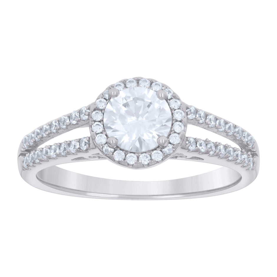 925 Sterling Silver Womens 1.30ct Moissanite Engagement Ring 8 - SLV-134417