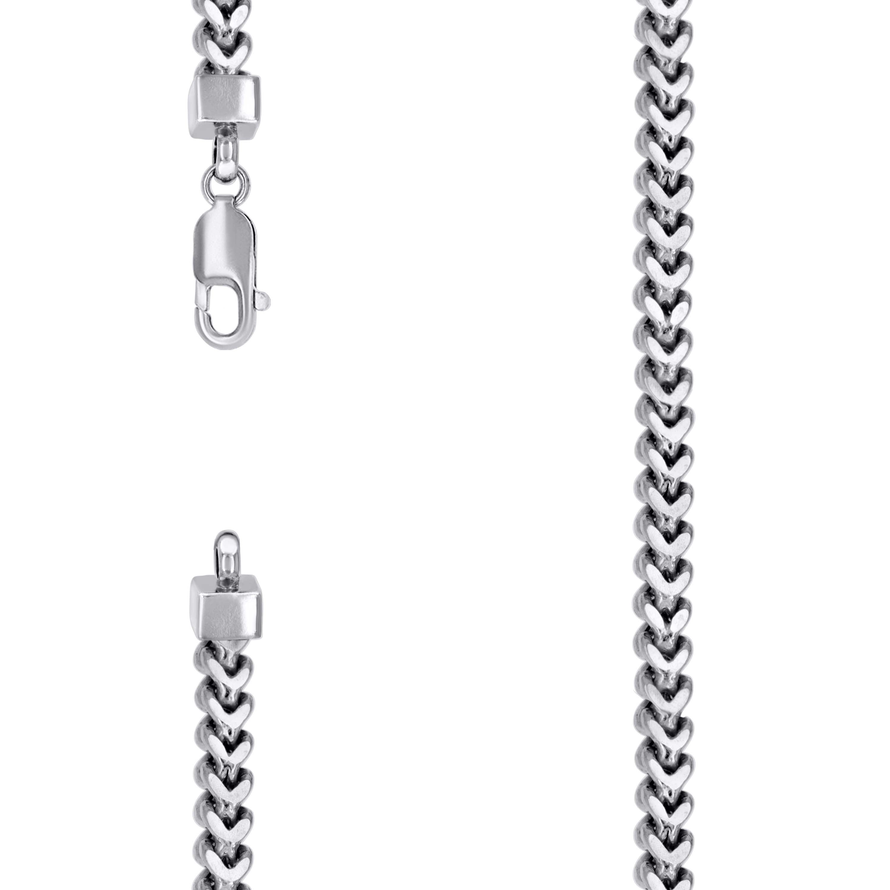 925 Sterling Silver Hollow Franco Chain Rhodium 150 5.4mm-26 - SLV-141321