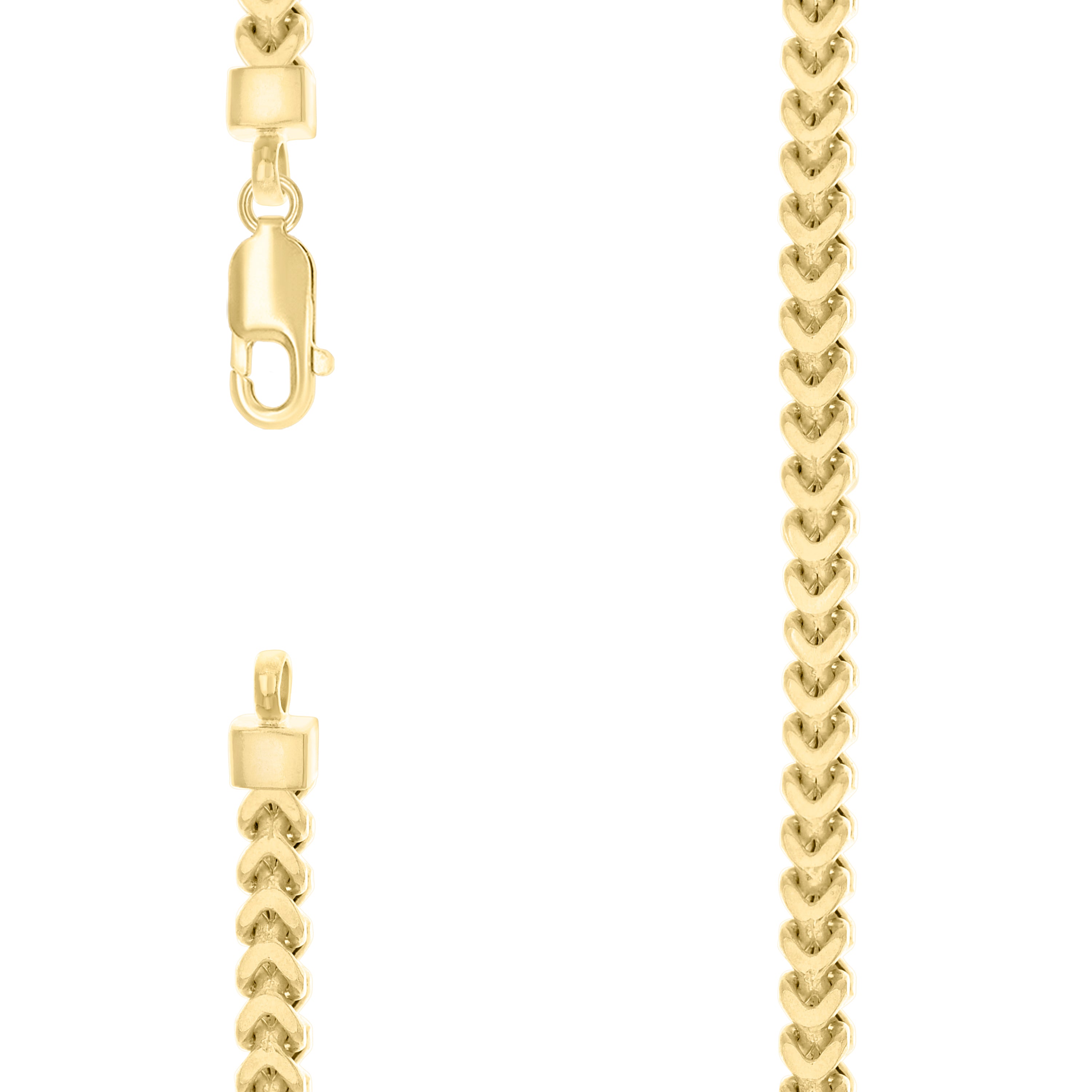 925 Sterling Silver Hollow Franco Chain Yellow 150 5.4mm-22 - SLV-141368