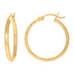 14Kt Yellow Gold Womens Diamond-cut Round Tube Hoop Earrings 2mm-22 - SLV-134442