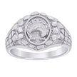 925 Sterling Silver Mens Nugget Horse Head Horseshoe Good Luck Ring Size 9