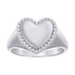 925 Sterling Silver Womens Heart Ring Size 8 - SLV-134472