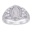 925 Sterling Silver Mens Nugget Guadalupe Religious Ring Size 9