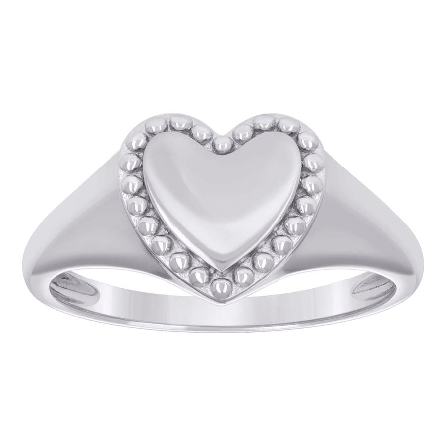 925 Sterling Silver Womens Heart Ring Size 7