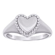 925 Sterling Silver Womens Heart Ring Size 7