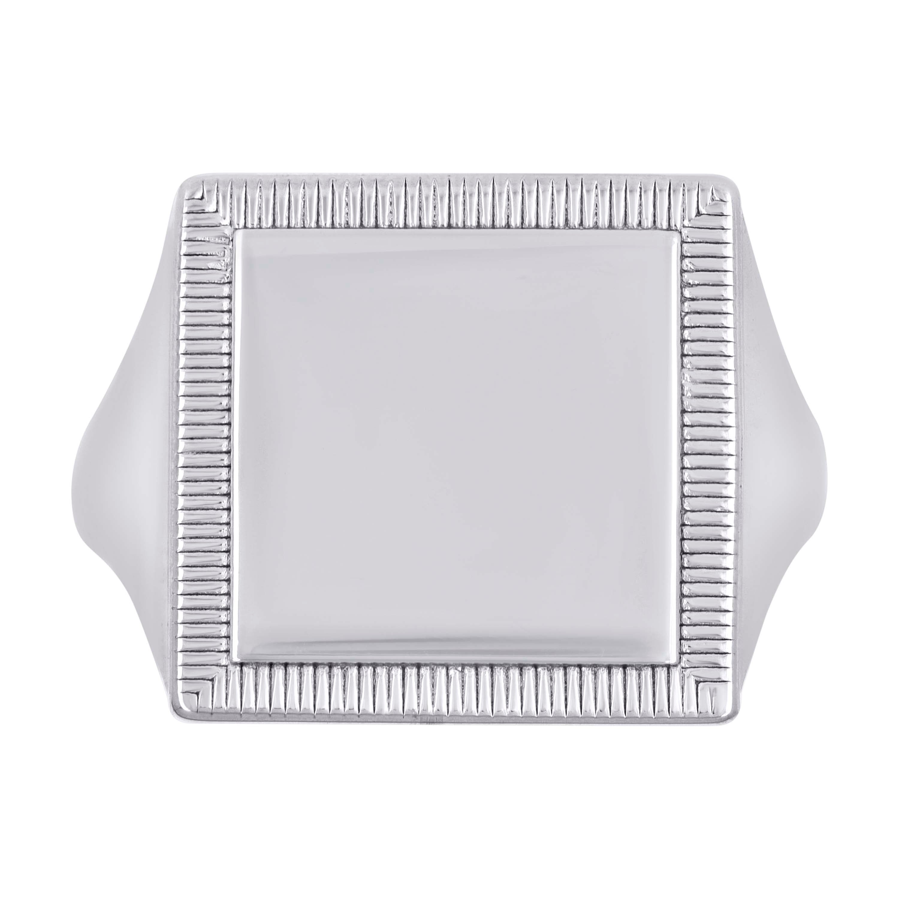 925 Sterling Silver Womens Square Statement Ring Size 10 - SLV-134560