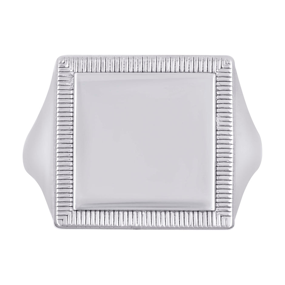 925 Sterling Silver Womens Square Statement Ring Size 11 - SLV-134561