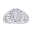 925 Sterling Silver Mens Nugget St. Jude Religious Ring Size 9