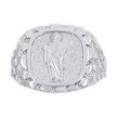 925 Sterling Silver Mens Nugget St. Jude Religious Ring Size 10 - SLV-134604