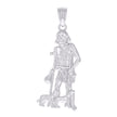 925 Sterling Silver Mens St. Lazarus Religious Charm Pendant