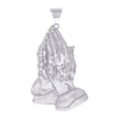 925 Sterling Silver Mens Praying Hands Symbol Religious Charm Pendant