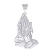925 Sterling Silver Mens Praying Hands Symbol Religious Charm Pendant
