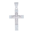 925 Sterling Silver Mens 0.88ct Moissanite Cross Religious Pendant 