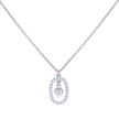 925 Sterling Silver Womens Cubic-Zirconia Heart Charm Necklace Size 16 Inches 