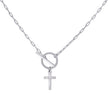 925 Sterling Silver Womens Cross Religious Charm Necklace Size 16 Inches 