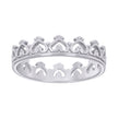 925 Sterling Silver Womens Heart Crown Fashion Ring Size 6 - SLV-134776