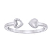 925 Sterling Silver Womens End to End Heart Ring Size 8 - SLV-134819