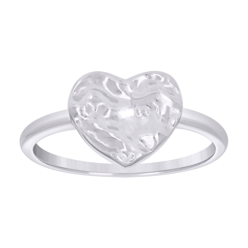 925 Sterling Silver Womens Heart Ring Size 6 - SLV-134823