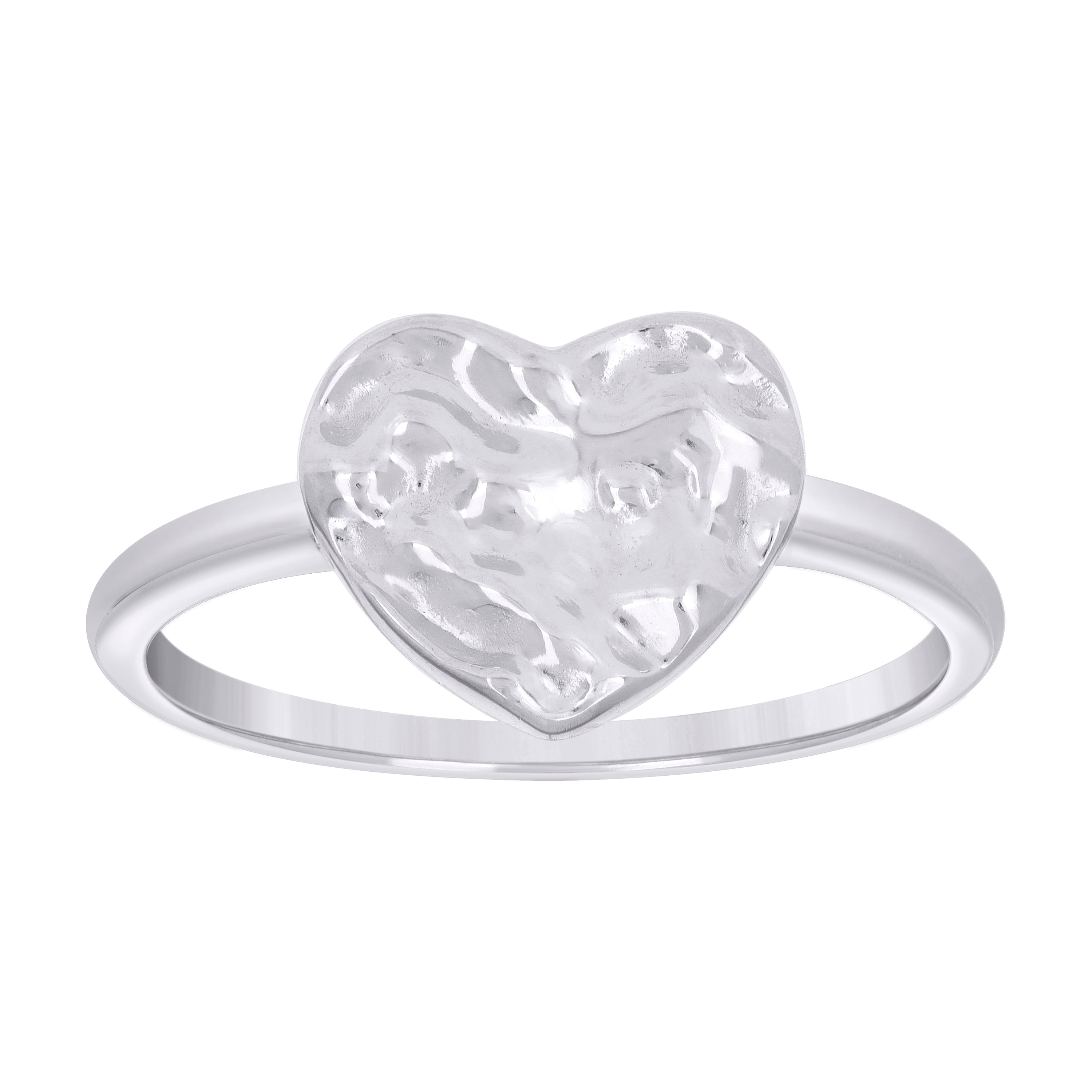 925 Sterling Silver Womens Heart Ring Size 9 - SLV-134826