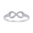925 Sterling Silver Womens Cubic-Zirconia Love Infinity Ring Size 5