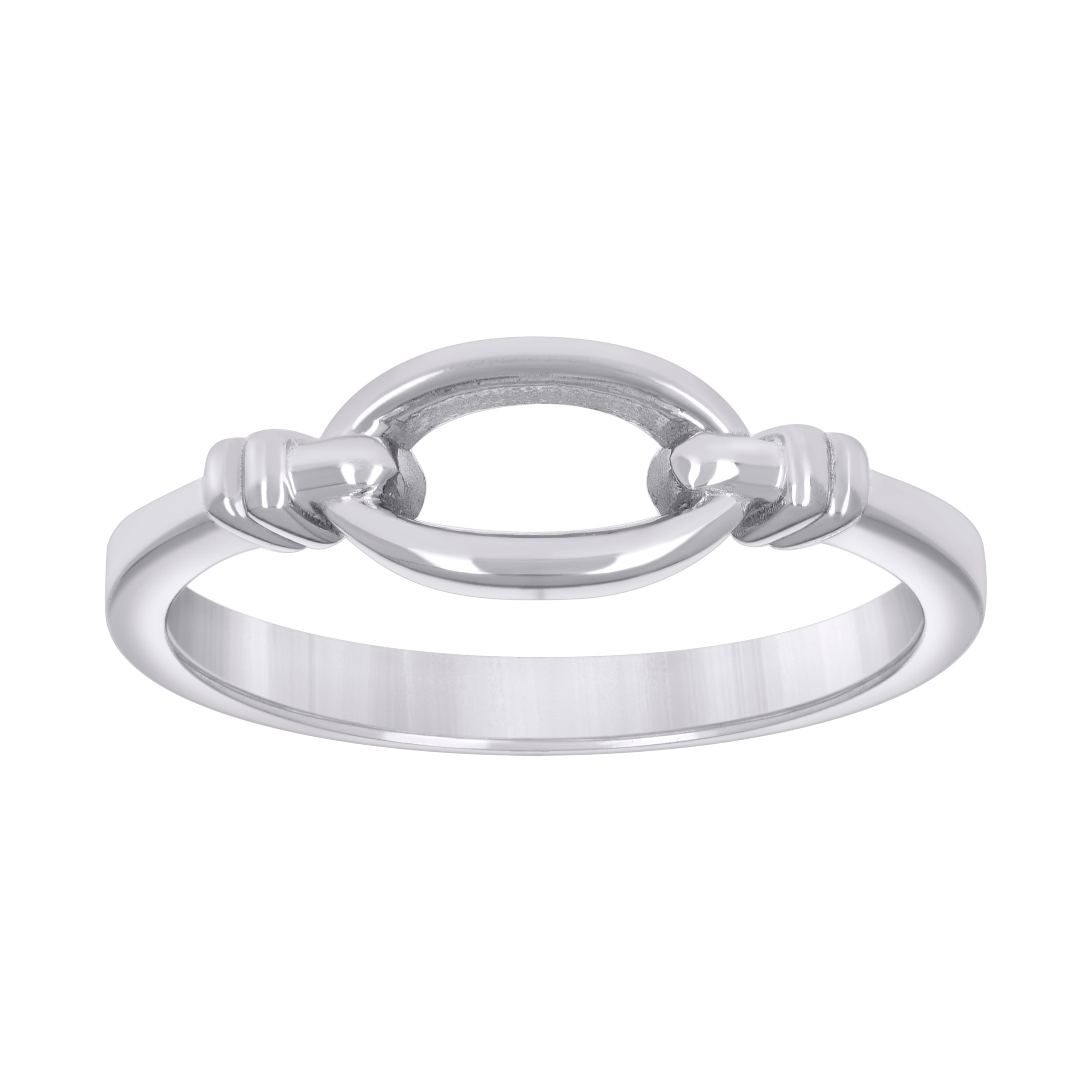 925 Sterling Silver Womens Knotted Hollow Oval Fashion Ring Size 6 - SLV-134853
