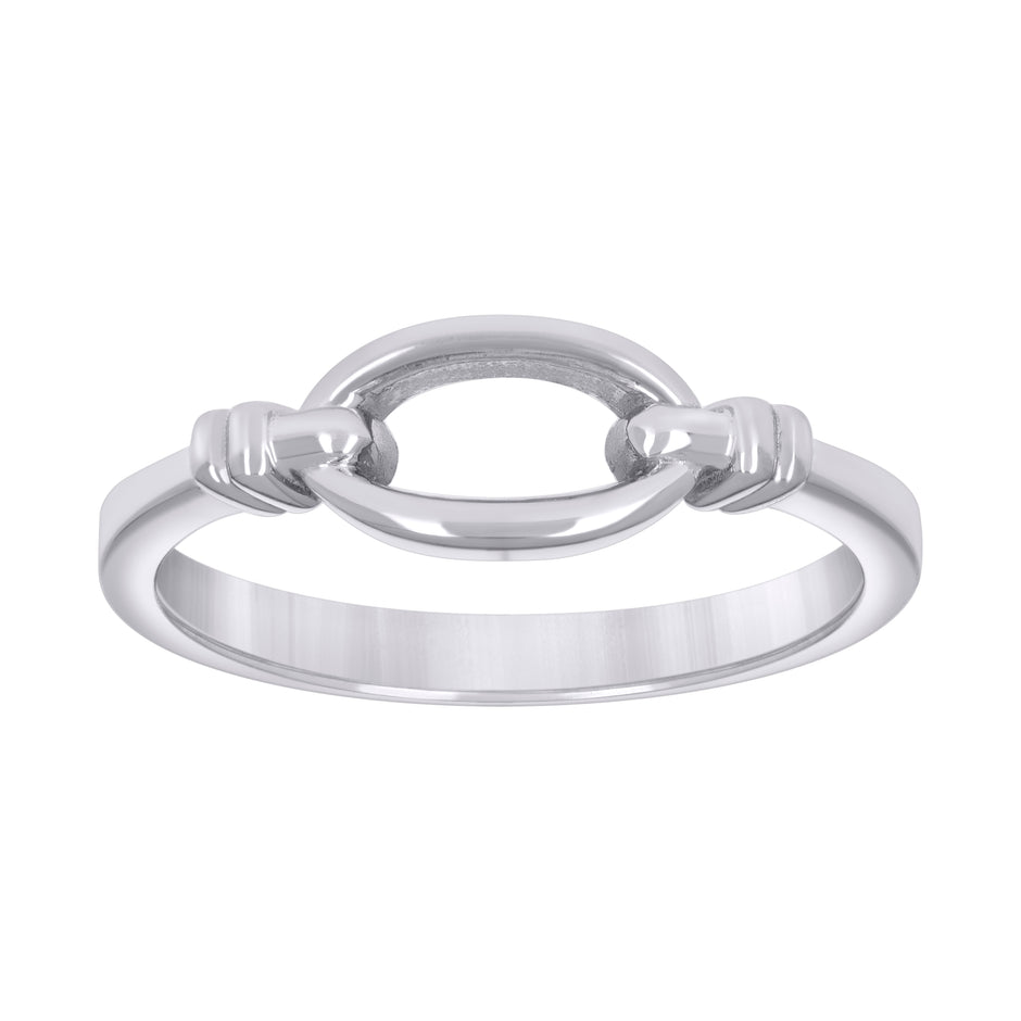 925 Sterling Silver Womens Knotted Hollow Oval Fashion Ring Size 9 - SLV-134856