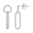 925 Sterling Silver Womens Elongated Oval Danglers Earrings 