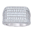 925 Sterling Silver Mens 0.79ct Baguette 3.83ct Round Moissanite Fashion Ring Size 10