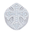 925 Sterling Silver Mens 1.32ct Baguette 4.94ct Round Moissanite Cross Religious Ring Size 12