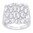 925 Sterling Silver Mens Cubic-Zirconia Nugget Fashion Ring Size 10 - SLV-135098
