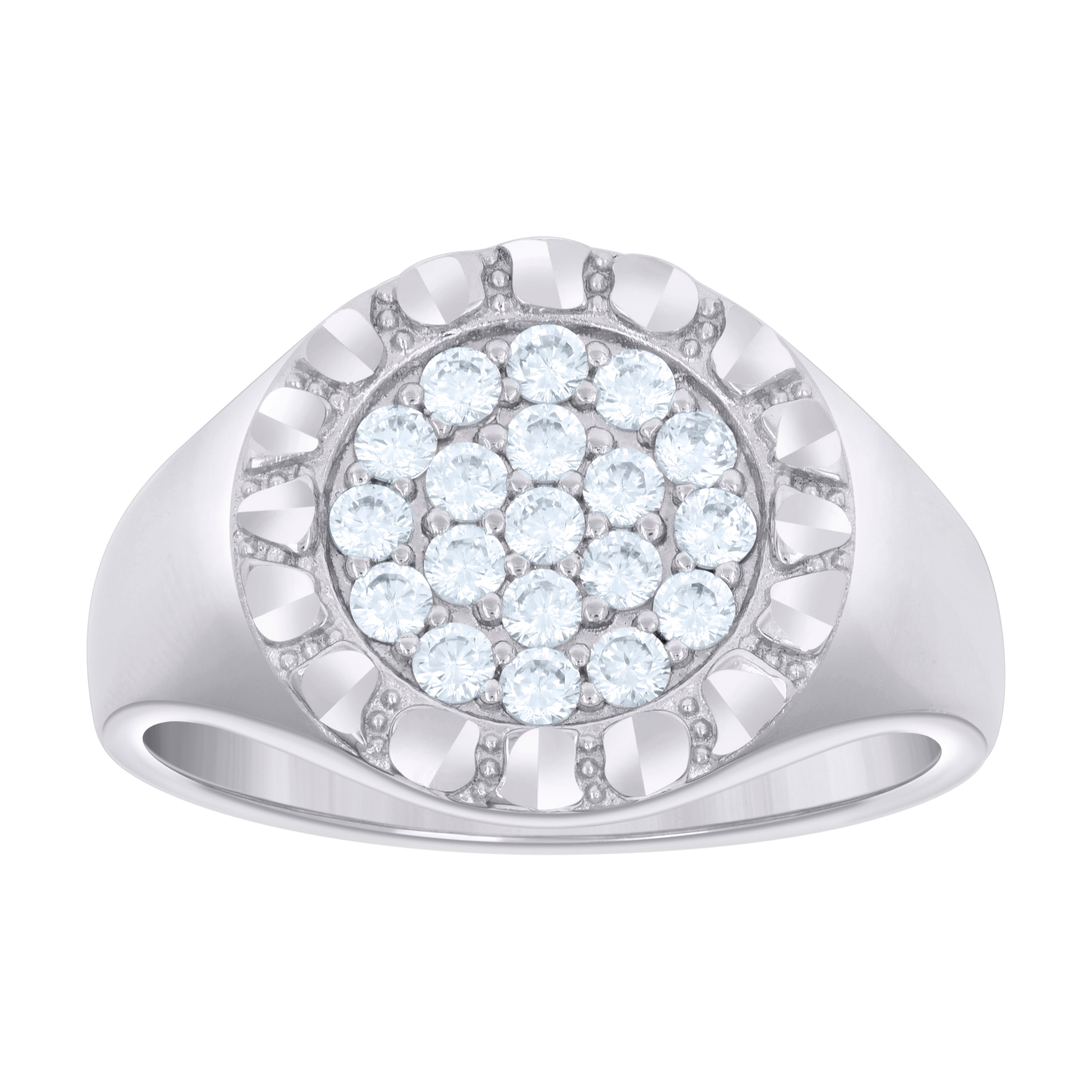 925 Sterling Silver Mens Cubic-Zirconia Fashion Ring Size 9 - SLV-135121
