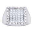 925 Sterling Silver Mens Cubic-Zirconia Square Head Fashion Ring Size 12 - SLV-135131